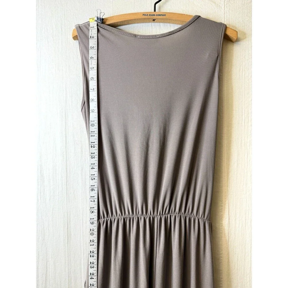 Pineapple Paris Taupe Cowl Neck Sleeveless Jumpsuit Pockets Sz 44 Made in Italy